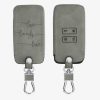 Osłona kluczyka do samochodu Renault / Dacia - 4 przyciski - Keyless Go, Skóra nubukowa, Szara, 48565.09
