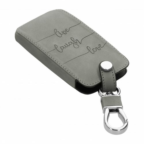 Osłona kluczyka do samochodu Renault / Dacia - 4 przyciski - Keyless Go, Skóra nubukowa, Szara, 48565.09