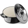 Oala antiaderenta din fonta Navaris pentru plite/cuptoare - 24 cm - 3,5 l - negru, 48777.01.01