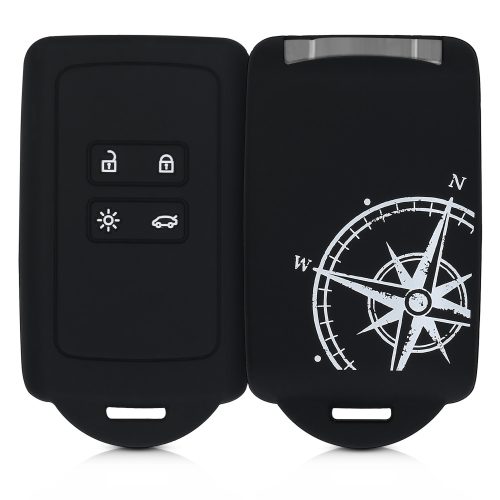 Osłona kluczyka do samochodu Renault / Dacia - 4 przyciski - Keyless Go, silikon, czarna, 49769.09