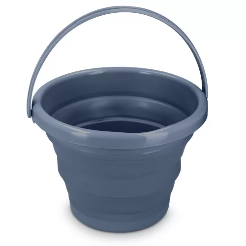Składane wiadro z gumy termoplastycznej Navaris, 5 l, szare, 45985.2.19