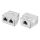 Zestaw 2 żeńskich rozgałęźników kabli sieciowych RJ45 na 2 żeńskie porty Cat5/Cat6, Kwmobile, Srebrny, Metal, 52349.01.35