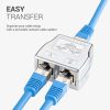Zestaw 2 żeńskich rozgałęźników kabli sieciowych RJ45 na 2 żeńskie porty Cat5/Cat6, Kwmobile, Srebrny, Metal, 52349.01.35