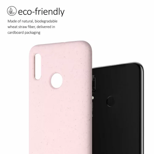 Etui do Huawei P Smart (2019), Włókna roślinne, Różowy, 52418.33