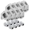 Zestaw 8 gniazd CAT6A 10 Gbit z 8 obudowami na kable Ethernet RJ45, Kwmobile, szary, metalowy, 47696.08