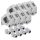 Zestaw 8 gniazd CAT6A 10 Gbit z 8 obudowami na kable Ethernet RJ45, Kwmobile, szary, metalowy, 47696.08