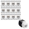 Zestaw 12 wtyczek 1 Gbit CAT6 do kabli Ethernet RJ45, Kwmobile, czarno-biały, plastikowy, 52518.12