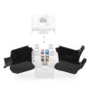 Zestaw 12 wtyczek 1 Gbit CAT6 do kabli Ethernet RJ45, Kwmobile, czarno-biały, plastikowy, 52518.12