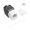 Zestaw 12 wtyczek 1 Gbit CAT6 do kabli Ethernet RJ45, Kwmobile, czarno-biały, plastikowy, 52518.12