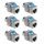 Zestaw 6 wtyczek 40 Gbit CAT8 do kabli Ethernet RJ45, Kwmobile, Srebrny, Metal, 52517.06