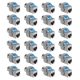 Zestaw 24 wtyczek 40 Gbit CAT8 do kabli Ethernet RJ45, Kwmobile, Srebrny, Metal, 52517.24