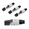 Zestaw 4 wtyczek CAT6A RJ-45 do ekranowanych kabli Ethernet CAT6A, Kwmobile, Srebrny/Czarny, Metal, 52520.04