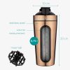 Shaker proteinowy Navaris ze stali nierdzewnej, 750 ml, złoty, 52703.2.27