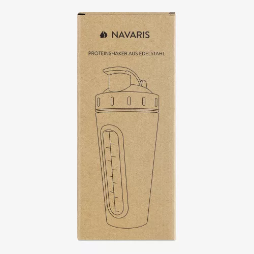 Shaker proteinowy Navaris ze stali nierdzewnej, 750 ml, złoty, 52703.2.27