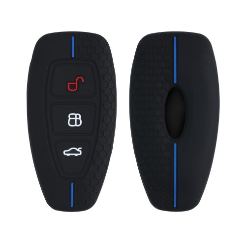 Osłona kluczyka do samochodu Ford - 3 przyciski - Keyless Go, silikon, czarna, 53133.02