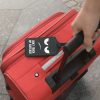 Zestaw 2 zawieszek do bagażu, skóra ekologiczna, czarno-biały, 53127.01
