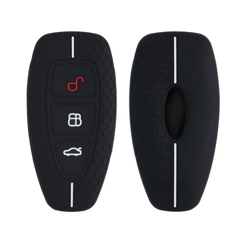 Osłona kluczyka do samochodu Ford - 3 przyciski - Keyless Go, silikon, czarna, 53133.03