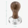 Tamper ze stali nierdzewnej Navaris z rączką z orzecha włoskiego, 58 mm, Covoras, 51802.01.30