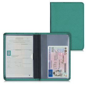   Okładka na dokumenty samochodowe, Kwmobile, Zielona, Skóra ekologiczna, 50103.80
