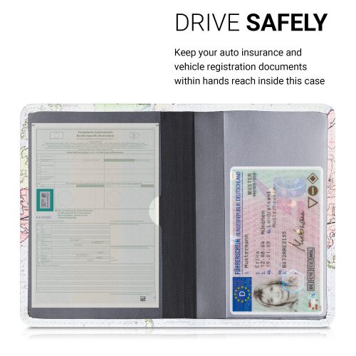 Okładka na dokumenty samochodowe, Kwmobile, Multikolor, Skóra ekologiczna, 50104.10