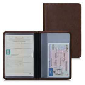   Okładka na dokumenty samochodowe, Kwmobile, Brązowa, Skóra ekologiczna, 50103.18