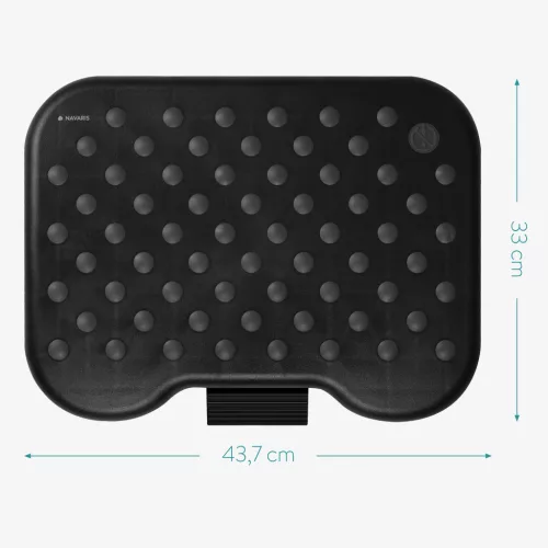Suport picioare reglabil Navaris, 43.7x33 cm, 3 trepte, 0-25, birou, HIPS, negru, plastic