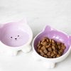 Zestaw 2 misek ceramicznych dla kotów Navaris, antypoślizgowa, różowa, 50736.45