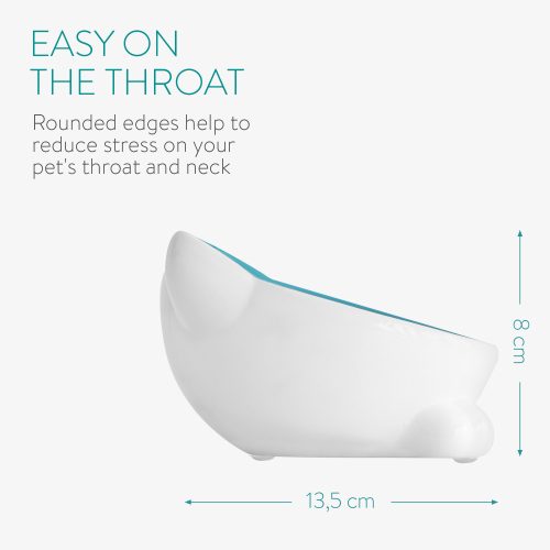 Zestaw 2 misek ceramicznych dla kotów Navaris, antypoślizgowa, zielona, 50736.04