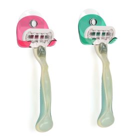   Zestaw 2 przyssawek do golarek, Kwmobile, czerwony/zielony, plastik, 48032.08