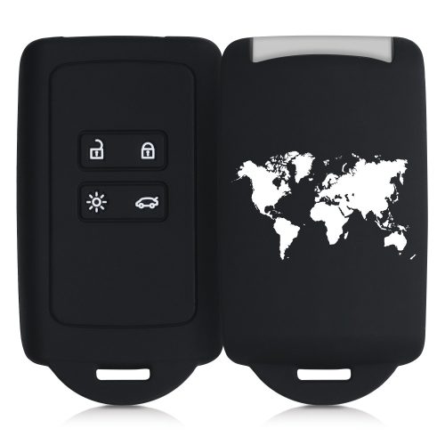 Osłona kluczyka do samochodu Renault / Dacia - 4 przyciski - Keyless Go, silikon, czarna, 49769.11