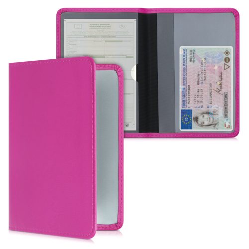 Okładka na dokumenty samochodowe, Kwmobile, Różowa, Skóra ekologiczna, 50103.08