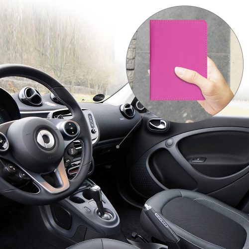 Okładka na dokumenty samochodowe, Kwmobile, Różowa, Skóra ekologiczna, 50103.08