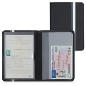   Okładka na dokumenty samochodowe, Kwmobile, Czarno-Biała, Skóra Ekologiczna, 50104.11