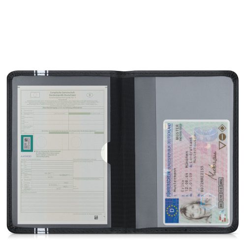 Okładka na dokumenty samochodowe, Kwmobile, Czarno-Biała, Skóra Ekologiczna, 50104.11