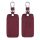 Osłona kluczyka do samochodu Renault / Dacia - 4 przyciski - Keyless Go, skóra nubukowa, czerwona, 48564.20
