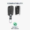 Etui na kluczyki samochodowe do VW / Skoda / Seat - 3 przyciski, kwmobile, skóra nubukowa, szare, 48575.19