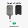Etui na kluczyki do samochodu Renault / Dacia - 4 przyciski - Keyless Go, skóra nubukowa, szara, 48568.12