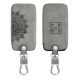 Osłona kluczyka do samochodu Renault / Dacia - 4 przyciski - Keyless Go, skóra nubukowa, szara, 48565.16