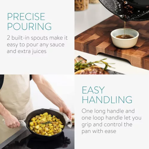 Głęboka patelnia żeliwna z rączką Navaris - 30 cm, 48585.01