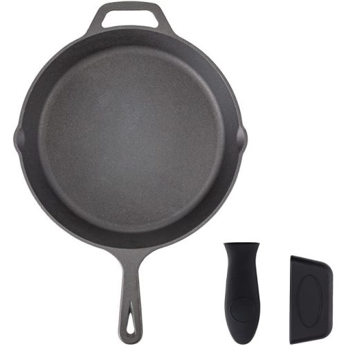 Patelnia z żeliwa Navaris z powłoką nieprzywierającą do kuchenki/piekarnika/grilla - 30 cm - czarna, 48585.03