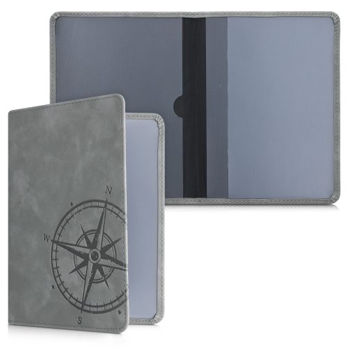 Okładka na dokumenty samochodowe, Kwmobile, Szara, Skóra ekologiczna, 53858.01