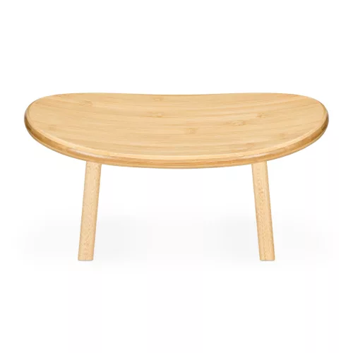 Taburet meditatie Navaris, ergonomic cu margini rotunjite, 41x21x18 cm, maro, bambus