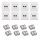 Zestaw 8 podwójnych gniazd sieciowych RJ45 10G z 16 wtyczkami CAT 6A, Kwmobile, Biały, Metal, 45360.04