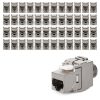 Zestaw 48 wtyczek 10 Gbit CAT6A do kabli Ethernet RJ45, Kwmobile, Srebrny, Metal, 45358.48