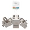 Zestaw 48 wtyczek 10 Gbit CAT6A do kabli Ethernet RJ45, Kwmobile, Srebrny, Metal, 45358.48