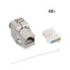 Zestaw 48 wtyczek 10 Gbit CAT6A do kabli Ethernet RJ45, Kwmobile, Srebrny, Metal, 45358.48