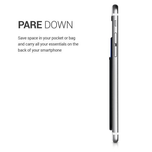 Zestaw 3 etui na karty bankowe na telefon, Kwmobile, czarny, silikon, 49594.02