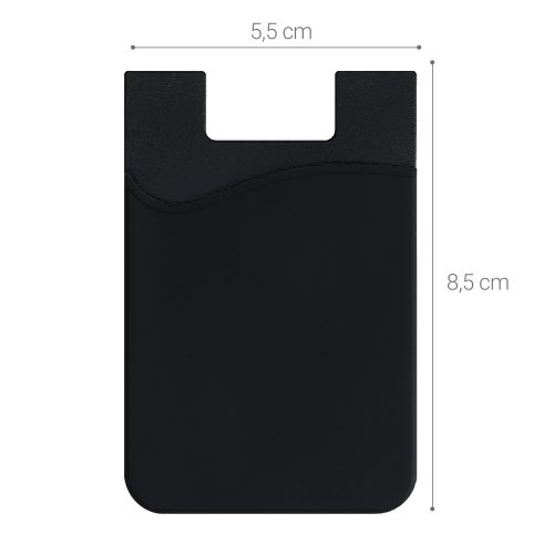 Zestaw 3 etui na karty bankowe na telefon, Kwmobile, czarny, silikon, 49594.02