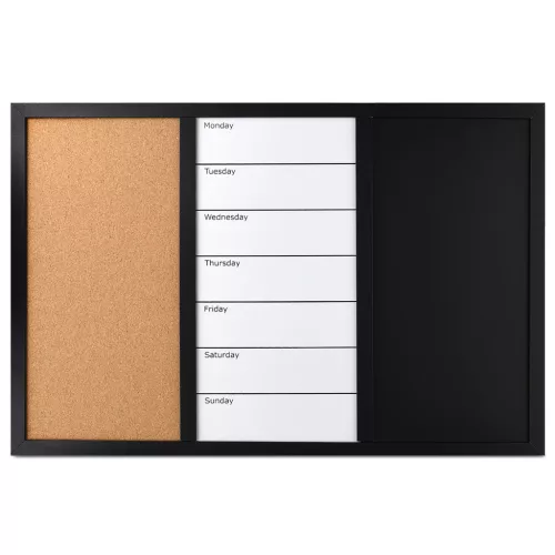 Tabla combinata Navaris, whiteboard, creta si pluta, magnetica, 70x50 cm, multicolor, pluta/MDF