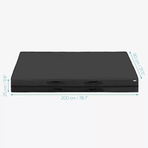 Protectie saltea Navaris, 90x200x25 cm, depozitare si transport, 4 manere, negru, polipropilena